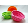 Silicone Folding Dog Pet Bowl with Carabiners hook